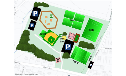 Fall 2022 Hebrew Park Practice Field Map